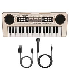 37 Keys Digital Music Electronic Keyboard Electric Piano Musical Instrument Kids Learning Keyboard with Microphone for 3-10 Year Old Kids Girls Boys