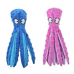 2Pcs Squeaky Dog Toys No Stuffing Crinkle Plush Octopus Dog Teething Toy Interactive Dog Toy Dog Training Toy For Puppy Small Medium Large Dog