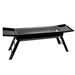 Foldable Charcoal BBQ Grill with Shelf Stainless Steel Grill Net Easy Setup Portable Tabletop Barbecue Grill for Camping Picnic Outdoor Party Backyard