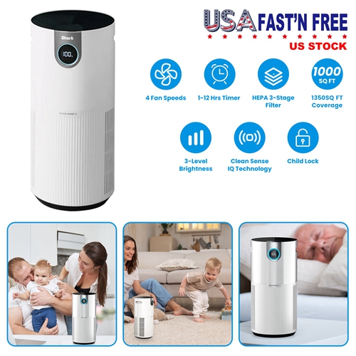 Shark HP200 Air Purifier with True HEPA Air Filter Covers Up To 1000sq