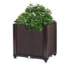Raised Garden Bed Plant Growth Box with Self-watering System for Garden Patio Balcony Elevated Planter Box for Flowers Vegetables Herbs