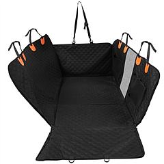 Dog Car Back Seat Cover With Zipper Mesh Window Storage Bags Waterproof 600D Oxford Cloth Car Seat Protector With Slide Flaps For Cars Trucks SUVs