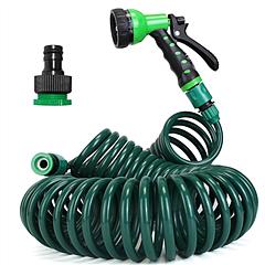 EVA Recoil Garden Hose Flexible Self-coiling Water Hose with 3/4” and 1/2” Adapter with 7 Spraying Modes for Boat Greenhouse Yard Patio