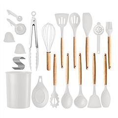 35Pcs Kitchen Cooking Utensils Set Spatula Set Baking Utensil Set Kitchen Accessories Necessities with Holder Egg Whisk Separator Tong Turner Spoons C