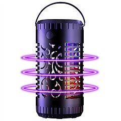 Solar Bug Zapper Garden Flame Flying Insect Killer Lamp Torch Mosquito Killer Trap with 2 Light Modes 600V Grid Handle Detachable Tray