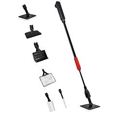 6 In 1 Aquarium Cleaning Tools Fish Tank Cleaner Set with 24.4-37in Handle Gravel Rake Fish Net Algae Scraper Algae Brush Right Angle Sponge Flat Spon