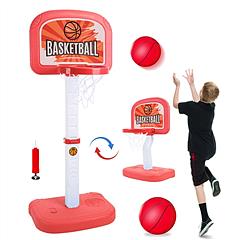 2 In 1 Poolside Basketball Game Set Pool Basketball Goal Indoor Outdoor Kids Basketball Court Water Basketball Toy with 2 Balls Gift for Boys Girls Ag