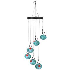Wind Chimes Humming Bird Feeder Ant and Bee Proof Outdoor Hanging Hummingbird Feeder For Viewing Decoration For Garden Patio Yard Balcony
