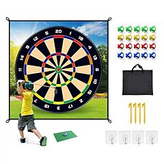 Golf Chipping Dart Game Mat Set With 20 Sticky Balls Ground Stakes Hanging Hooks Carrying Bag Indoor Outdoor Golf Hitting Training Game Mat For Kids B