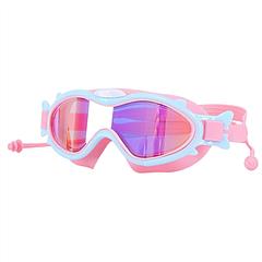 Kids Swim Googles With Ear Plugs UV Protection Anti-Fog Leak Proof Wide View Pool Swimming Googles For Youth Boys Girls Aged 3-16 Years Old Summer Bea