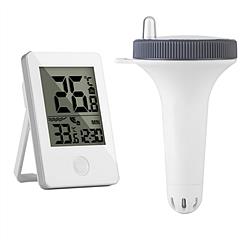 Wireless Floating Pool Thermometer With Easy Reading Digital Indoor Monitor IP68 Waterproof 196FT Transmission Range For Swimming Pool Ponds Aquarium 