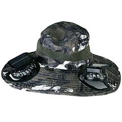 Outdoor Wide Brim Sun Hat With 2 Rechargeable Fans Solar Powered 3 Wind Speeds UPF50+ Breathable Waterproof Nylon Mesh Outdoor Hat For Hiking Camping 