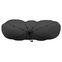 57x33In Foldable Car Sun Umbrella Universal Sun Blocker Shield Shade Silver Titanium Sun Protector with Carry Bag for Car Truck SUV
