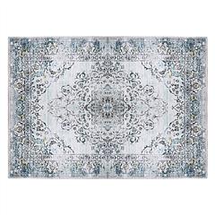 8x10FT Vintage Area Rug Modern Non Slip Carpet Boho Low Pile Soft Rug Waterproof Machine Washable Rug for Living Room Bedroom Kitchen Dining Room Unde