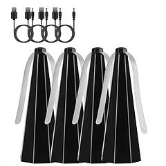 4Pack Fly Table Fans Battery USB Powered Bug Fans Food Fans Fly Table Spinners Traps with Hook for Party BBQ Picnic Camping
