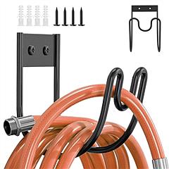 2Pack Heavy Duty Garden Hose Holder Stainless Steel Hose Hook Metal Hose Rack Reel Organizer for Water Hose Extension Cords