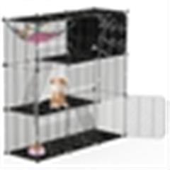 3-Tier Cat Cage Enclosure Indoor Cat Cage Playpen With Hammock Toy Ball Ladder DIY Iron Wire Cat House Kennels Crate For 1-2 Cats Ferret Rabbit Small 