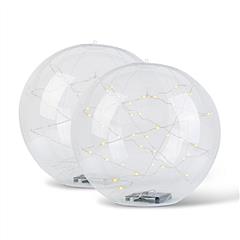 2Pcs Floating Pool Lights 14in Solar Powered Pool Balls IP68 Waterproof Inflatable Pool Decoration Lights with Remote Control 3 Light Modes Timer Adju