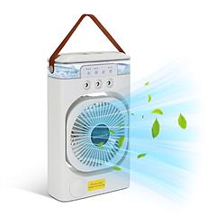 4 In 1 USB Plug In Air Conditioner Fan Portable Evaporative Air Cooler with 3 Fan Speeds 3 Mist Levels 8 Light Modes 3 Timers for Bedroom Office
