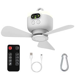 2 In 1 Portable Camping Fan with LED Lantern 8000mAh Battery Powered Tent Fan with Carabiner Digital Display 4 Speeds 4 Timer Settings for Camping Can