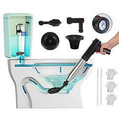 Electric Toilet Plunger High Pressure Air Plunger Air Drain Blaster Drain Clog Remover with Real Time Pressure Display for Toilets Bathroom Floor Drai