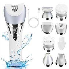7 In 1 Electric Razor for Women Lady Hair Removal Epilators for Leg Face Arm Bikini Armpit Public Hairs IPX6 Wet and Dry Use Cordless Rechargeable Who
