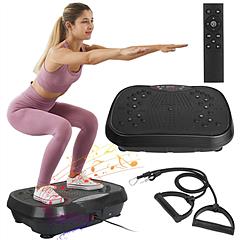 Vibration Exercise Machine Vibrating Plate Platform Whole Body Fitness Vibration Workout Equipment with 120 Speeds 1-20Mins Timer Resistant Bands Remo