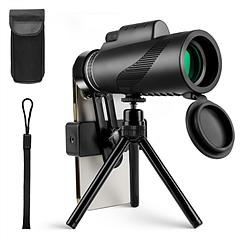 80x100 HD Monocular Telescope for Adults BAK-4 Prism High Power Monocular for Smartphone with FMC Lens Phone Adapter Tripod Case for Bird Watching Hun