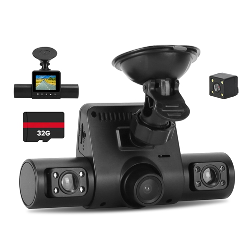360° View FHD 4 Channel Dash Cam 1080P Front 480P Rear Left Right ...