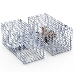 2Pcs 18x8x10In Humane Single Door Live Animal Trap Collapsible Galvnized Iron Animal Cage Catch And Release for Small Squirrel Raccoon Feral Cat Wease