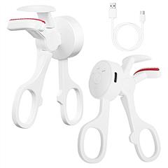 Heated Eyelash Curler Electric USB Rechargeable Eyelash Curler Anti-Burn Compact with Comb Heat up Fast Within 8S for All Eye Shapes for Women Make Up