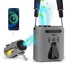 5 In 1 Portable Waist Clip Fan With 5 Speeds Flashlight 10000mAh Battery Operated Personal Wearable Turbo Belt Fan Hands-Free Neck Fan For Camping Tra