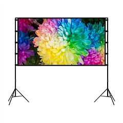 100inch Projector Screen with Stand 16:9 4K HD Rear Front Wrinkle-Free Portable And Foldable Movie Screen with Carry Bag For Indoor Outdoor Home Theat