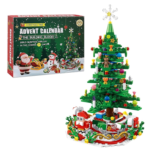 2025 Christmas Tree Building Set With LED Light Tabletop Christmas ...