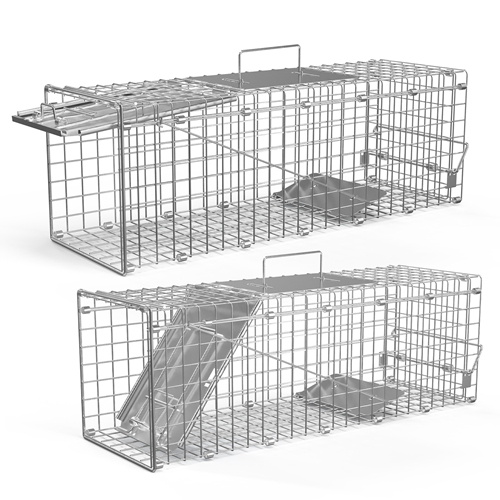 Squirrel Rack 2Pcs 24X7.48X8.27IN Folding Humane Live Animal Trap Cages Easy To Catch ...